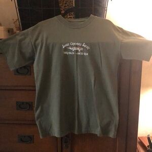 Olive Green Men's T-Shirt crocodile Costa Rica Tarcoles